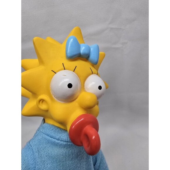 Vintage 1990 Maggie Simpson 7” Plush Doll Toy Burger King Collectible Vinyl Head - Picture 5 of 6